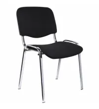 Стул для персонала и посетителей "ИЗО", хромированный каркас, ткань черная С-11, В-14